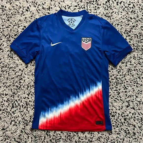 Nike Dri Fit Soccer Jersey USMNT USA 2024/25 Away Blue FJ4277-417 Men’s Small - Picture 1 of 16